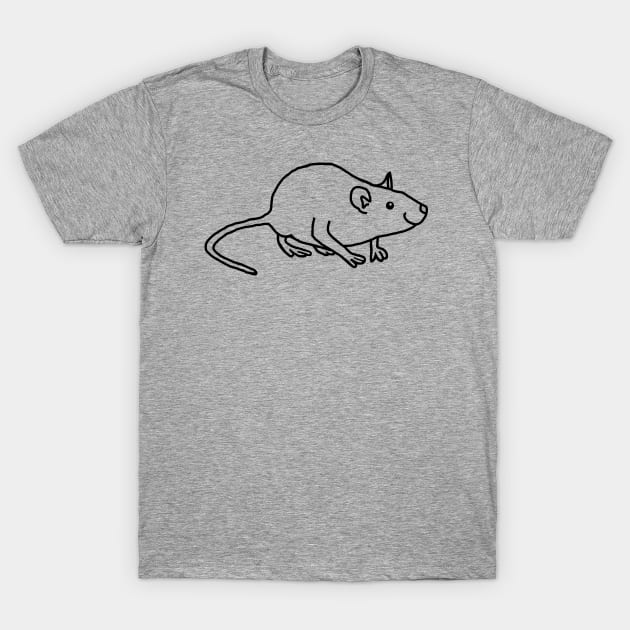 Cute Rat Outline Minimal Design T-Shirt by ellenhenryart